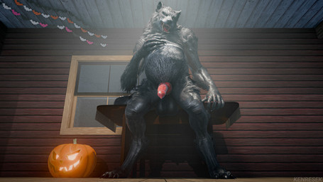 abdominal_bulge after_vore animal_genitalia animal_penis anthro balls belly big_balls big_belly big_penis canine_genitalia canine_penis erection fur genitals grey_body grey_fur holidays male male_pred nude penis solo vore kenresek halloween mythology canid canine canis mammal mythological_canine mythological_creature werecanid werecanine werecreature werewolf wolf 16:9 3d_(artwork) digital_media_(artwork) hi_res widescreen