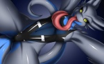 ambiguous_gender clothing countershading fangs flat_chested looking_at_viewer open_mouth solo swimwear tail teeth tongue yellow_eyes knifeh drayk_dagger scalie shurian 16:10 wallpaper widescreen
