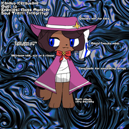 3_toes abstract_background alternate_universe animal_mask anthro barefoot bell blue_eyes bow_ribbon cloak clothing cowboy_hat dipstick_tail feet female fox_mask hat headgear headwear markings mask solo stated_age stated_young sweater tail tail_markings text toes topwear young godforgiveme4 ttayari undertale_(series) undertale_yellow kanako_ketsukane 1:1 absurd_res cel_shading english_text hi_res model_sheet shaded