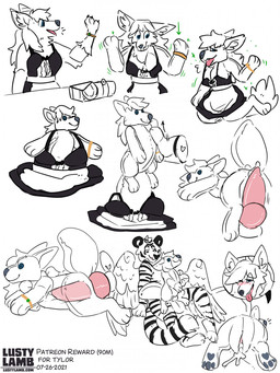 animal_genitalia animal_penis anthro balls bracelet canine_genitalia canine_penis clothing duo female genitals inanimate_transformation jewelry knot magic maid_uniform male male/female pawpads penis plushie plushification plushophilia shrinking size_transformation strategically_placed_hole text transformation uniform vulva conditional_dnp lustylamb canid canine fennec_fox fox mammal true_fox 3:4 english_text hi_res