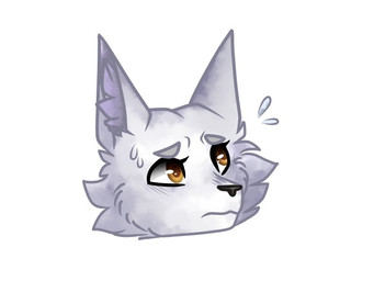 amber_eyes anthro bodily_fluids chibi female female_anthro fur nervous nervous_sweat simple_background solo sweat white_body white_fur white_sclera leda_(artist) aquatic canid canine canis fish hybrid mammal shark wolf digital_media_(artwork)