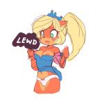 anthro blonde_hair blush breasts clothing dialogue dress embarrassed exposed_breasts female fur green_eyes hair long_hair navel nipples open_mouth orange_body orange_fur panties ponytail simple_background solo text underwear wardrobe_malfunction white_background white_clothing white_panties white_underwear heiyuu activision crash_bandicoot_(series) coco_bandicoot bandicoot mammal marsupial 1:1 2019 english_text sketch