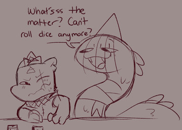 anthro bedroom_eyes bodily_fluids dialogue duo embarrassed enhibitionism facial_scar male male/male narrowed_eyes scar seductive sweat sweatdrop teasing rabiesram cult_of_the_lamb massive_monster_(studio) flinky_(cult_of_the_lamb) ratau_(cult_of_the_lamb) mammal murid murine rat reptile rodent scalie snake hi_res