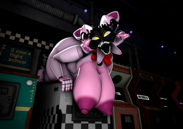 all_fours anthro arcade_machine areola big_areola big_breasts big_butt bow_tie breasts butt curvy_figure dark_areola dark_nipples female glowing glowing_eyes hanging_breasts heart_pupils huge_breasts looking_at_viewer low-angle_view machine nude nude_anthro nude_female open_mouth sagging_breasts scary sharp_teeth smile smiling_at_viewer solo teeth thick_thighs voluptuous_anthro voluptuous_female wide_hips zelyonka mishuyuu_(modeler) five_nights_at_freddy's scottgames sister_location funtime_foxy_(fnaf) animatronic canid canine fox mammal robot robot_anthro 3d_(artwork) digital_media_(artwork) hi_res source_filmmaker_(artwork) watermark