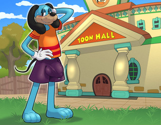 anthro blue_body blue_fur blush bodily_fluids bulge cartoon_gloves clothed clothing eyebrows feet fur genital_fluids gloves half-closed_eyes hand_behind_head handwear long_ears long_floppy_ears looking_at_viewer male narrowed_eyes pose precum precum_through_clothing raised_eyebrows shy solo standing sweat sweatdrop tail toony wet wet_clothing mindnaughty toontown toontown_corporate_clash toontown_online toontown_rewritten flippy_doggenbottom canid canine canis domestic_dog humanoid mammal absurd_res hi_res