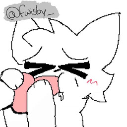 >_< anthro audible_ejaculation balls big_penis black_nose blush bodily_fluids cum eyes_closed fellatio fur genital_fluids genitals hand_on_penis knot male mostly_offscreen_character open_mouth open_smile oral oral_penetration penetration penile penis penis_in_mouth penis_nursing saliva sex simple_background smile solo text throbbing throbbing_penis tuft uwu white_background white_balls white_body white_fur white_tuft fwisby silly_cat_(mauzymice) domestic_cat felid feline felis mammal 1:1 2025 2d_animation aliasing animated artist_name digital_media_(artwork) frame_by_frame short_playtime sound video