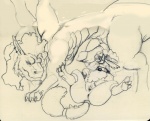2013 3_toes anthro anthro_on_feral anus ball_gag bestiality breasts caprine claws clitoris collar digitigrade dragon ear_piercing eye_contact female feral gag gaping gaping_pussy goat hindpaw horn interspecies lying male mammal monochrome multi_breast on_back pawpads paws penis piercing pussy sketch spread_legs spread_pussy spreading straight winddragon
Rating: Explicit
Score: 8
User: tony311
Date: October 06, 2013