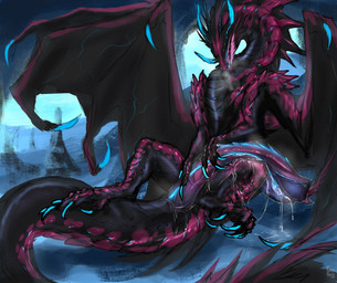 animal_genitalia animal_penis bodily_fluids claws exhaling feral genital_fluids genitals heavy_penis holding_penis horn leaking_precum male penis precum precum_string solo spines tail turtle_penis wings laobai mythology bai_(laobai) dragon_bai_(laobai) dragon mythological_creature mythological_scalie scalie absurd_res hi_res