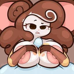 anthro big_breasts big_ears bodily_fluids breast_play breasts duo faceless_character faceless_male female genital_fluids genitals humanoid_genitalia humanoid_penis male male/female penis pov_titfuck precum sex titfuck shountar anon miia_(shountar) humanoid mammal mouse murid murine rodent 1:1