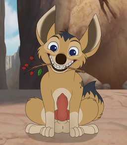 animal_genitalia animal_penis balls berry black_markings black_nose branch canine_genitalia canine_penis cheek_tuft countershade_torso countershading day dipstick_tail erection facial_tuft feral food front_view fruit genitals grin head_tuft knot leg_markings looking_at_viewer male markings mouth_hold multicolored_body outside penis plant quadruped sitting smile socks_(marking) solo tail tail_markings tan_body tuft two_tone_body white_body white_countershading white_markings young young_feral young_male skateryena disney the_lion_guard the_lion_king dogo_(the_lion_guard) black-backed_jackal canid canine canis jackal mammal 2025 hi_res