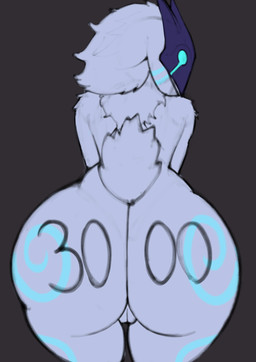 anthro big_butt biped blue_eyes blue_markings body_writing butt butt_markings ear_markings empty_eyes female female_anthro floppy_ears fur genitals grey_background innie_vulva leg_markings looking_back lop_ears markings mask nude nude_anthro nude_female number number_on_body plump_labia presenting presenting_hindquarters presenting_vulva rear_view scut_tail short_tail simple_background solo tail thick_thighs thigh_markings vulva wearing_mask white_body white_fur white_tail writing_on_butt voider_(artist) league_of_legends riot_games tencent kindred_(lol) lamb_(lol) bovid caprine mammal sheep 2025 absurd_res digital_drawing_(artwork) digital_media_(artwork) hi_res