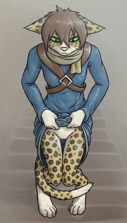 4_toes 5_fingers anthro bangs barefoot biped black_eyes black_markings black_spots blue_clothing blue_dress blue_robe blush body_blush breasts brown_hair cheek_tuft claw_slits clothed clothed_anthro clothed_female clothing clothing_lift clothing_pull countershade_crotch countershade_face countershade_fur countershade_legs countershade_thighs countershade_torso countershading digitigrade dipstick_tail dress dress_lift dress_pull ear_markings exposing_pussy facial_markings facial_tuft feet female female_anthro fingers flashing flashing_pussy fur fur_markings fur_tuft genitals green_sclera grey_text hair hair_between_eyes head_markings humanoid_hands knock-kneed leg_markings long_tail looking_down markings monotone_clothing monotone_dress monotone_hair monotone_robe monotone_scarf mouth_closed multicolored_body multicolored_ears multicolored_fur narrowed_eyes no_underwear partially_clothed partially_clothed_anthro partially_clothed_female pigeon_toed pink_blush pose presenting presenting_vulva robe robe_lift robe_pull scarf short_hair slim slim_anthro slim_female small_breasts socks_(marking) solo spots spotted_body spotted_fur spotted_markings spotted_tail standing straps tail tail_markings tan_scarf text thigh_gap thigh_markings toes topwear tuft vulva vulva_blush white_body white_countershading white_feet white_fur white_hands white_markings white_tail_tip yellow_body yellow_ears yellow_fur yellow_tail yellow_tuft dawnlux bethesda_game_studios microsoft the_elder_scrolls ma'isha felid feline khajiit mammal 2025 4:7 artist_name dated digital_media_(artwork) english_description full-length_portrait hi_res pinup portrait
