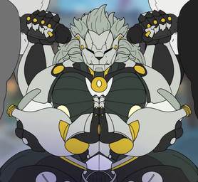 anthro big_muscles big_pecs casual_sex double_handjob faceless_character faceless_male genitals group handjob male male/male meditation muscular muscular_male music pecs penile penis sex trio scratchingpost mihoyo zenless_zone_zero banyue_(zenless_zone_zero) felid lion mammal pantherine robot_anthro unknown_species 2d_animation animated long_playtime sound webm