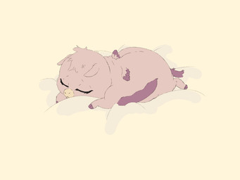 ambiguous_gender eyelashes eyes_closed feral fur hooves lying mouth_closed neonate on_front pink_body pink_fur pink_hooves pink_tail simple_background sleeping solo tail wings young young_ambiguous young_feral auroraravenvixen fluffy_pony fluffy_pony_(species) mammal 2025 4:3 absurd_res digital_media_(artwork) flat_colors hi_res