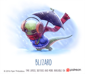ambiguous_gender anthro black_eyes blizzard_(weather) bottomless clothed clothing earmuffs humor jacket pun scarf simple_background snow solo text topwear umbrella visual_pun white_background wind winter piper_thibodeau lizard reptile scalie 2016 digital_media_(artwork) digital_painting_(artwork) english_text painting_(artwork)