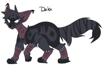 ambiguous_gender black_body black_fur blue_eyes burn_scar feral feralized fluffy fluffy_tail fur grey_body grey_fur multicolored_body multicolored_fur quadruped scar simple_background solo stapled_body staples tail white_background dannis_designs dabi_(mha) domestic_cat felid feline felis mammal 2019