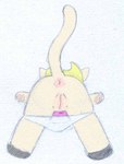 alternate_species anthro anus bent_over blonde_hair butt clothed clothing female footwear genitals hair panties panties_down partially_clothed pawpads presenting presenting_hindquarters pussy raised_tail rear_view short_hair simple_background solo standing tail underwear underwear_down white_clothing white_panties white_underwear young young_anthro animew cartoon_network the_grim_adventures_of_billy_and_mandy mandy_(tgaobam) domestic_cat felid feline felis mammal 2015