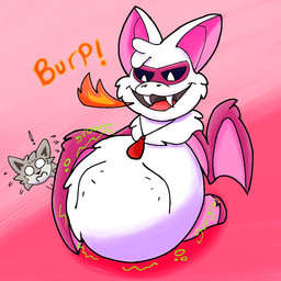 anthro body_outline burp_cloud burp_fetish burping digestion digestion_noises digestive_fluids duo ears_up female female/female male male/male rumbling_stomach vore vore_tattoo wings mrmanuxsss mob_entertainment nightmare_critters poppy_playtime smiling_critters rabie_baby_(poppy_playtime) bat critters_(poppy_playtime) domestic_cat felid feline felis mammal 1:1 digital_media_(artwork) hi_res