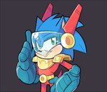 5_fingers anthro armor blue_body blue_fur blue_quills clothed clothing costume fingers fur gloves green_eyes handwear headgear headwear looking_at_viewer male simple_background solo visor 8xenon8_(artist) archie_comics sega sonic_the_hedgehog_(archie) sonic_the_hedgehog_(comics) sonic_the_hedgehog_(series) zonic_the_zone_cop eulipotyphlan hedgehog mammal 2015