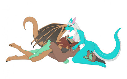 2_horns 2_toes 3_toes 5_fingers anthro areola bent_arm bent_leg big_breasts black_claws black_eyebrows black_inner_ear black_membrane black_spikes black_wings blue_body blue_skin blue_tail breasts brown_body brown_fur brown_hair brown_tail claws cunnilingus curved_horn eye_through_hair eyebrow_through_hair eyebrows eyelashes eyelashes_through_hair feet female female/female female_anthro finger_claws fingers fur green_body green_eyes green_fur green_tail grey_horn group group_sex hair half-closed_eyes hand_on_leg hand_on_thigh holding_breast horn humanoid_hands light long_hair long_tail looking_at_viewer looking_pleasured lying male male/female medium_breasts membrane_(anatomy) multicolored_body narrowed_eyes nipples no_pupils non-mammal_breasts non-mammal_nipples nude nude_anthro nude_female nude_male on_back oral paws pink_areola pink_inner_ear pink_nipples scales scut_tail sex short_tail side_view simple_background tail threesome toe_claws toes tongue tongue_out translucent translucent_hair trio two_tone_body two_tone_tail vaginal white_background white_body white_claws white_hair white_scales white_tail wing_claws wings elcastorblanco european_mythology mythology nintendo pokemon elysia_lopunny fan_character dragon generation_4_pokemon lopunny mythological_creature mythological_scalie pokemon_(species) scalie western_dragon winged_dragon wingless_dragon 2024 colored digital_drawing_(artwork) digital_media_(artwork) english_description hi_res lighting