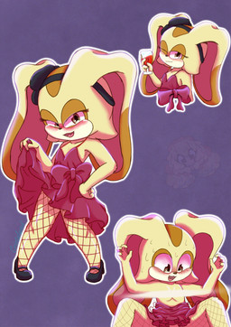 anthro biped blush clothed clothing clothing_lift dress dress_lift female fur looking_at_viewer nipples nude open_mouth simple_background smile smug_face solo undressing young young_anthro cristalyzed sega sonic_the_hedgehog_(series) cream_the_rabbit lagomorph leporid mammal rabbit hi_res