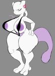 absurd_res angry annoyed areola areola_slip big_areola big_breasts big_nipples big_tail bikini breasts clothing cross-popping_vein cumlord ellipsis eyelashes feet female frown generation_1_pokemon hand_on_hip hi_res huge_areola huge_breasts huge_nipples legendary_pokemon mewtwo nintendo nipples one-piece_swimsuit pokemon pokemon_(species) purple_areola purple_body purple_eyes sling_bikini solo string_bikini swimwear tail thick_thighs toes white_body wide_hips