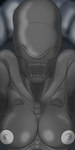 2_mouths areola big_breasts breasts eyeless female front_view grey_areola grey_body grey_nipples multi_mouth nipples nude open_mouth solo bondage4everyone alien_(franchise) alien humanoid xenomorph absurd_res hi_res