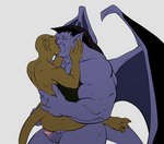 duo erection eyes_closed hand_on_face held_up hug imminent_anal kissing legs_around_partner male male/male muscular muscular_male size_difference smagma disney gargoyles goliath_(gargoyles) lexington_(gargoyles) gargoyle humanoid absurd_res hi_res