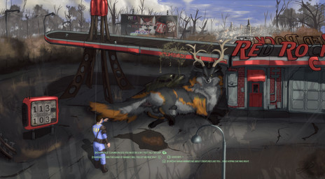animal_genitalia anus balls big_balls big_butt butt clothed clothed_male clothing feral fur genitals grey_body grey_fur horn larger_feral male orange_body orange_fur sheath size_difference skoll_(ghostwolf) text thick_thighs hazed01 american_mythology fallout indigenous_north_american_mythology microsoft mythology north_american_mythology shay_(hazed) canid canine canis fox human hybrid mammal wendigo wolf absurd_res english_text hi_res