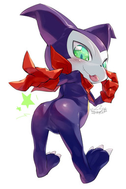 3_fingers ambiguous_gender bent_over big_head bleh blush butt chibi claws clothing emanata eyelid_pull eyelid_pull_taunt featureless_crotch fingers gesture glistening glistening_eyes gloves green_eyes handwear kerchief looking_at_viewer looking_back neckerchief neckwear presenting presenting_hindquarters rear_view red_clothing red_gloves red_handwear red_kerchief red_neckerchief reddened_butt simple_background skinny snaggle_tooth solo spank_marks standing tailless teasing tongue tongue_out white_background white_claws cotora bandai_namco digimon digimon_(species) humanoid imp impmon 2021 2:3 full-length_portrait hi_res portrait