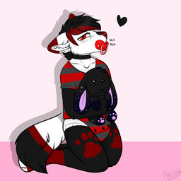 ageplay anthro black_hair clean_diaper clothed clothing diaper hair infantilism male object_in_mouth pacifier pacifier_in_mouth roleplay solo wearing_diaper white_body arulouprouge aru_(aruredwolf) canid canine canis mammal wolf 1:1 absurd_res hi_res