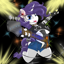 2014 anarchy anthro anthrofied artknorke blue_eyes breasts chain clothing collar earpiece electric_guitar equine female fingerless_gloves friendship_is_magic gloves glowing guitar hair horn horse light looking_at_viewer mammal microphone my_little_pony navel piercing pony purple_hair rarity_(mlp) shorts sparkles spiked_collar tattoo under_boob unicorn
Rating: Safe
Score: 10
User: 2DUK
Date: March 22, 2014