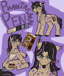 ambiguous_gender cutie_mark eyewear feral glasses horn lichtenberg_scar solo wings ravenfangs hasbro my_little_pony mythology fan_character phantasmal_pen equid equine mammal mythological_creature mythological_equine winged_unicorn hi_res model_sheet andromorph_(lore) trans_(lore) trans_man_(lore)