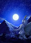 anthro breasts detailed_background female moon non-mammal_breasts sky smile solo star starry_sky reilukah arthropod insect lepidopteran luna_moth mammal moth saturniid 2018 digital_media_(artwork) digital_painting_(artwork) painting_(artwork)