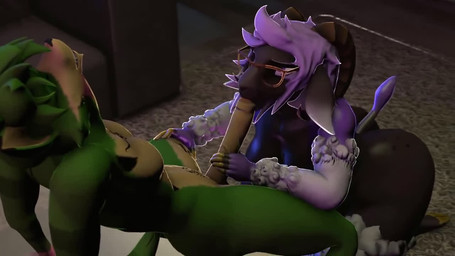 anthro anthro_penetrated big_breasts big_penis bouncing_breasts bouncing_butt breasts brown_body butt eyes_closed eyewear eyewear_only fellatio female female_penetrated foreskin fur genitals glasses glasses_only green_body green_hair hair handjob horn huge_breasts looking_at_another looking_at_partner looking_pleasured male male/female male_penetrating male_penetrating_female nude open_mouth oral oral_penetration penetration penile penile_penetration penis penis_in_mouth purple_body purple_fur purple_hair purple_wool sex tail teeth tongue tongue_out wearing_glasses wool_(fur) wool_hair shockstarbaby warfaremachine_(modeler) peter_west_(shockstarbaby) warfare_goat bovid canid canine caprine fox mammal sheep 16:9 3d_(artwork) 3d_animation animated digital_media_(artwork) no_sound short_playtime video widescreen