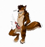 anthro blush bodily_fluids cum genital_fluids knot male masturbation solo ershd canid canine canis mammal wolf hi_res