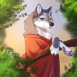 ambiguous_gender anthro biped claws clothed clothed_ambiguous clothed_anthro clothing countershade_torso countershading feet fur inner_ear_fluff looking_at_viewer outside paws solo tail toes tuft monstercheetah canid canine canis domestic_dog mammal 2026 digital_drawing_(artwork) digital_media_(artwork) hi_res