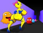 ambiguous_gender areola big_breasts big_butt breasts butt clothed clothing erect_nipples female group heart_eyes heart_symbol huge_breasts huge_butt hyper nipples not_furry skimpy thecon thegeckoninja bandai_namco pac-man_(series) blinky_(pac-man) clyde_(pac-man) inky_(pac-man) ms._pac-man pinky_(pac-man) ghost humanoid spirit 2016 absurd_res hi_res