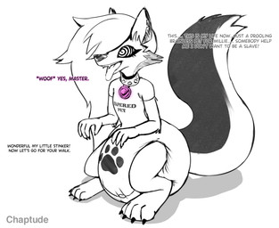 4_fingers 4_toes ambiguous_gender anthro arms_bent bdsm bent_legs black_nose breath claws clothed clothing collar color_coded_text crouching dialogue diaper diaper_under_clothing diaper_under_onesie eyeshadow fangs feces feet female fingers forced fur hair inner_monologue long_hair magic_collar makeup multicolored_body multicolored_fur multicolored_tail offscreen_character one_eye_obstructed onesie open_mouth panting pawprint_print petplay roleplay simple_background snapsuit soiled_diaper soiling solo spiked_collar spikes spiral spiral_eyes tail teeth text thinking toes tongue tongue_out unclean_diaper used_diaper wearing_diaper white_background woof_(sound_effect) chaptude hellaverse helluva_boss mythology loona_(helluva_boss) canid canid_demon canine demon hellhound mammal mythological_canine mythological_creature 2024 absurd_res artist_name english_text hi_res