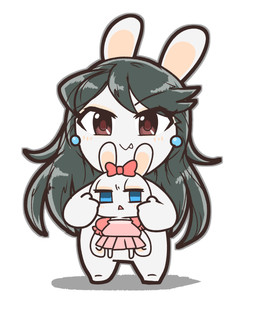 alternate_species anthro arms_bent bangs black_eyebrows black_hair blue_ear_piercing blush blush_lines closed_smile doll ear_piercing eye_through_hair eyebrow_through_hair eyebrows eyelashes eyelashes_through_hair fangs featureless_crotch featureless_feet feet female female_anthro fur furrification grey_outline hair holding_doll holding_object light long_ears long_hair mitten_hands mouth_closed multicolored_body noseless nude nude_anthro nude_female outline pawpads piercing pupils rabbidification red_eyes red_pupils simple_background smile solo standing tan_body tan_eyelids tan_inner_ear tan_pawpads tan_skin teeth translucent translucent_hair two_tone_body white_background white_body white_fur charisuke cygames idolmaster idolmaster_cinderella_girls raving_rabbids rayman_(series) ubisoft aya_kirino lagomorph mammal rabbid 2024 absurd_res colored crossover digital_drawing_(artwork) digital_media_(artwork) full-length_portrait hi_res japanese_description lighting portrait shaded simple_shading