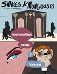 ambiguous_gender anthro blue_eyes church confession_booth confessional duo eyeshadow female heart_symbol makeup public religion vainovalkea natasha_(vainovalkea) herpestid mammal mongoose reptile scalie snake absurd_res comic hi_res