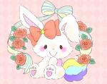 beady_eyes blush female flower fur heart_symbol long_ears looking_at_viewer pawpads plant ribbons rose_(flower) sitting smile solo star white_body white_fur t.p. sanrio wish_me_mell mell lagomorph leporid mammal rabbit 2015