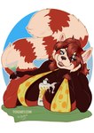 anthro beverage big_breasts bikini breast_rest breasts clothing female huge_breasts nipple_outline solo sunscreen swimwear text two-piece_swimsuit toxi_de_vyne_(artist) ailurid mammal red_panda url