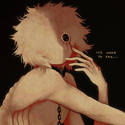 1_eye ambiguous_gender ambiguous_humanoid black_background black_collar chain collar eye_scar facial_scar fur hair horror_(theme) mouthless noseless not_furry ribs scar simple_background solo tan_body tan_fur tan_hair tan_text jejejunum demon demon_humanoid humanoid spirit 1:1 2025 bust_portrait detailed icon portrait
