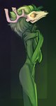 anthro antlers big_hair black_sclera bone covering covering_self female fingers green_background green_body green_hair hair horn light looking_at_viewer mouth_closed nude nude_anthro nude_female pupils side_view simple_background skinny skinny_anthro skinny_female skull skull_head solo standing yellow_pupils conditional_dnp welwraith scraper_city wicker_(welwraith) deer mammal 2024 digital_drawing_(artwork) digital_media_(artwork) green_theme lighting portrait three-quarter_portrait