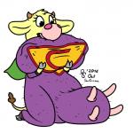 anthro big_breasts big_nipples breasts breasts_and_teats bulge cape clothing female hyper nipples solo teats udders sen_grisane_(artist) cartoon_network cow_and_chicken cow_(cow_and_chicken) supercow_(cow_and_chicken) bovid bovine cattle mammal 1:1 hi_res