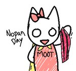 anthro cape clothed clothing female no_underwear pink_ribbon ribbons solo white_eyes unknown_artist moot