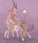 anal anal_penetration animal_genitalia animal_penis anthro anthro_on_feral anthro_penetrating anthro_penetrating_feral antlers balls bestiality biped blush brown_body brown_eyes brown_fur cervine_genitalia cervine_penis chest_tuft cloven_hooves countershade_torso countershading duo erection feral feral_penetrated from_behind_position fur genitals gloves_(marking) hooves horn leg_markings male male/male male_feral male_on_feral male_penetrated male_penetrating male_penetrating_male markings penetration penis purple_background quadruped realistic_feral sex sheath simple_background snout socks_(marking) striped_body striped_fur stripes tuft unguligrade gavbat bovid caprine deer goat mammal signature