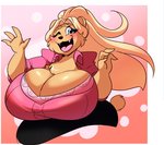 anthro big_breasts blush breasts cleavage clothed clothing female one_eye_closed smile solo wink lewdloaf amara_(jwinkz) bear mammal hi_res