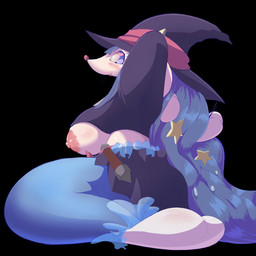 areola big_breasts black_background blue_hair blush breasts cosplay female hair long_hair nipples simple_background smile solo hurikata little_witch_academia nintendo pokemon studio_trigger atsuko_kagari aquatic generation_7_pokemon mammal pinniped pokemon_(species) primarina 1:1 2018 hi_res